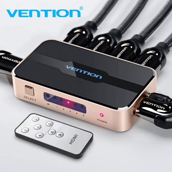 Vention Duplicateur HDMI Femelle vers HDMI Mâle 5x - Couleur Or