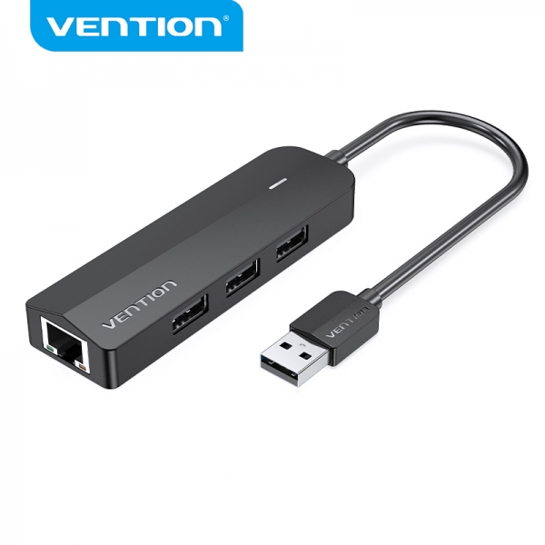 Vention HUB 5 en 1 USB 2.0 vers 3xUSB2.0/MicroUSB/RJ45 - 0.15m - Couleur Noir