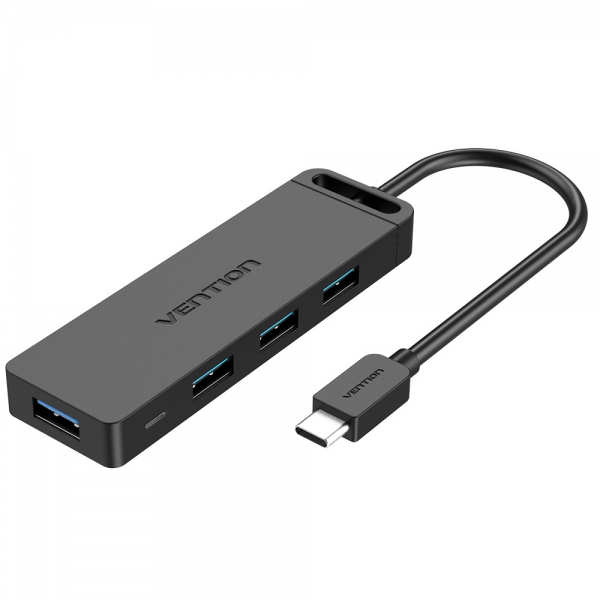 Vention HUB 5 en 1 USB-C vers 4xUSB 3.0 avec Alimentation - 1m - Couleur Noir