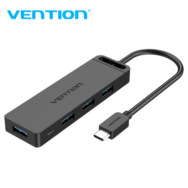 Vention HUB 5 en 1 USB-C vers 4xUSB 3.0 avec Alimentation - 1m - Couleur Noir