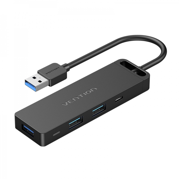 Vention HUB 6 en 1 USB 3.0 vers USB3.0x3/TF/SD/Micro-B - 0,15m - Noir