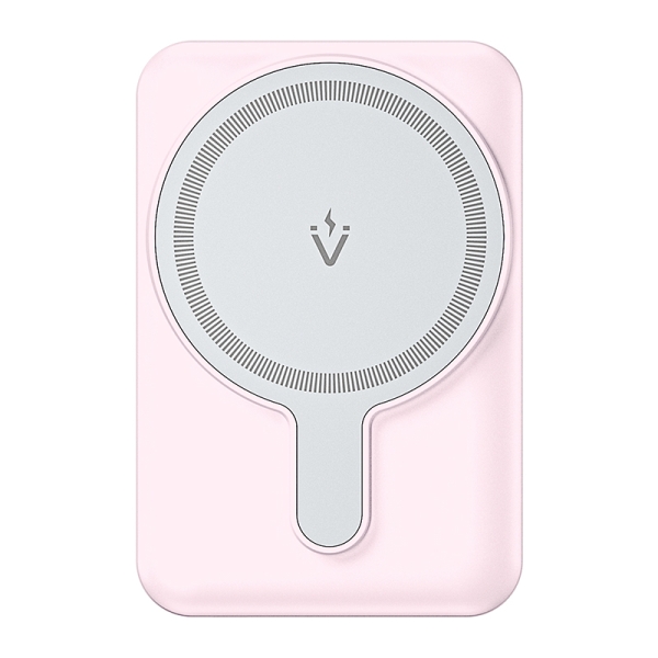 Vention PowerBank 5000mAh Magnétique Sans Fil - Charge Rapide 20W - Double USB-C - Écran Lumineux - Couleur Rose