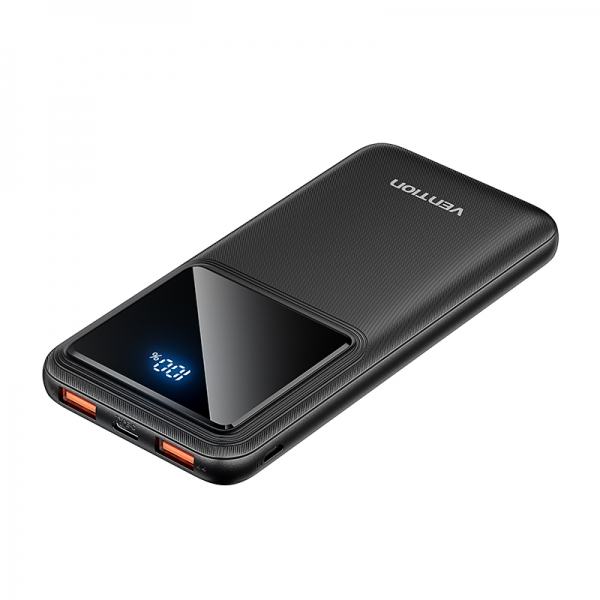 Vention Powerbank Batterie 10000mAh 22.5W USB (C+A+A) avec écran LED - Couleur Noir