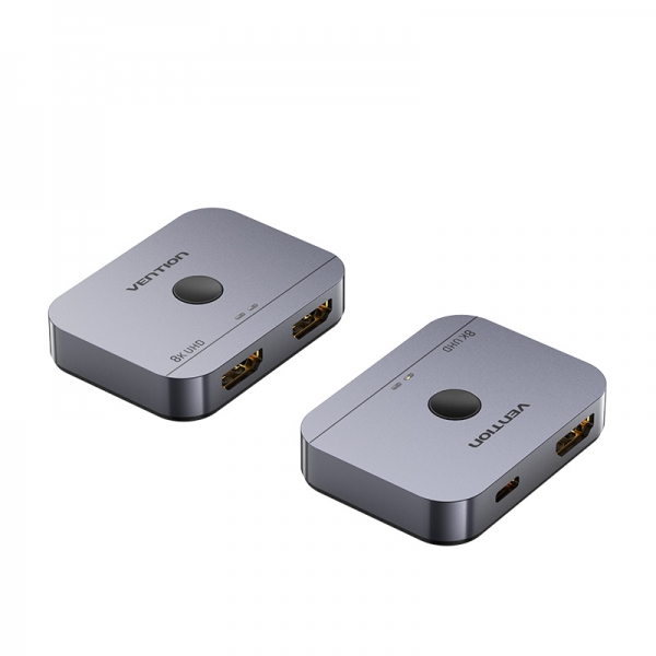 Vention Switch/Splitter HDMI 2.1 8K Bidirectionnel HDMI Femelle/USB-C Femelle vers 2x HDMI Femelle - Couleur Gris