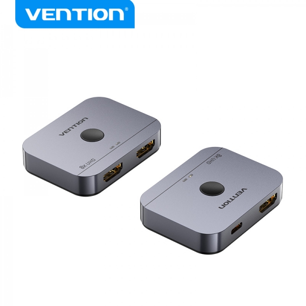 Vention Switch/Splitter HDMI 2.1 8K Bidirectionnel HDMI Femelle/USB-C Femelle vers 2x HDMI Femelle - Couleur Gris