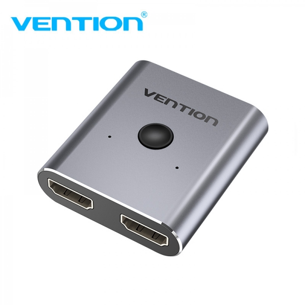 Vention Switch/Splitter HDMI Femelle vers 2xHDMI Femelle 4K Bidirectionnel - Aluminium Gris