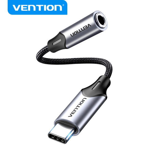 Vention USB-C vers Jack 3,5 mm DAC 5 - Son haute fidélité - Puce audio professionnelle - Compatibilité universelle - Couleur grise