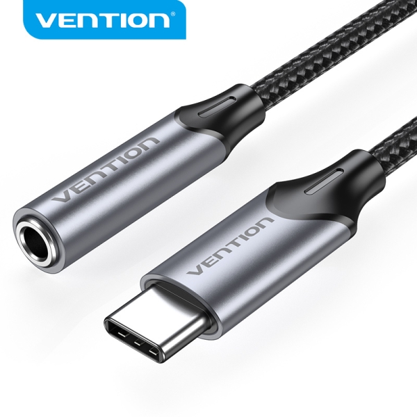 Vention USB-C vers Jack 3,5 mm DAC 5 - Son haute fidélité - Puce audio professionnelle - Compatibilité universelle - Couleur grise