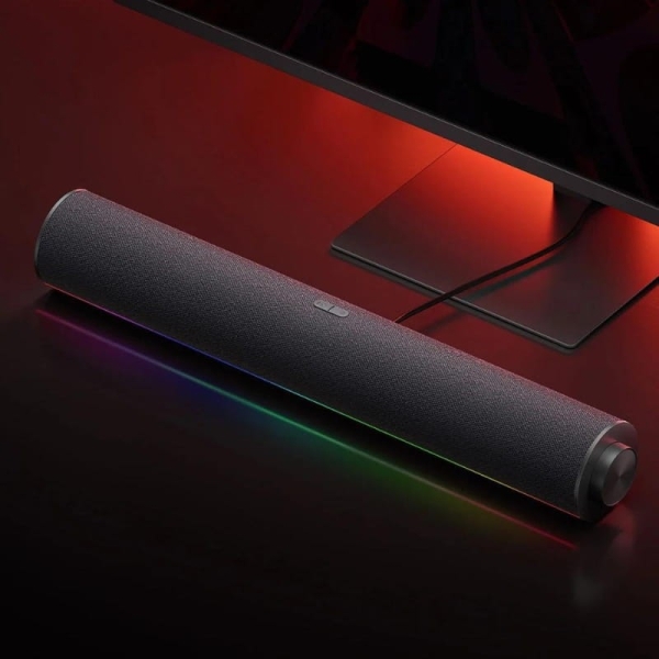 Xiaomi Desktop Speaker Barre de Son Bluetooth 5.0 - 4 Haut-parleurs - Processeur DSP Professionnel - Éclairage RVB - USB-C, USB-A, AUX - Couleur Noir