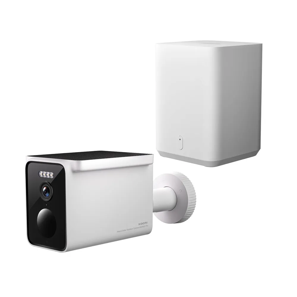 Xiaomi Solar Outdoor Camera BW400 Pro Set Caméra de surveillance extérieure 2,5K - Panneau solaire intégré et batterie 10000mAh - Champ de vision 132º - Détection de mouvement humain - Vision nocturne couleur - IP66 - Appel bidirectionnel - Blanc